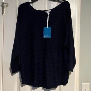 Market & Spruce women’s Reviera Cable Knit Dolman Sweater. Size XL. Navy color.